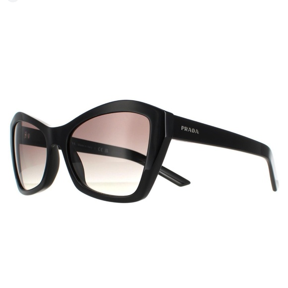 PRADA 55mm Gradient Butterfly Sunglasses In Black/ Grey Gradient - Picture 2 of 8